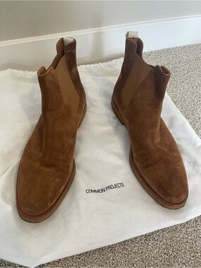 Common Projects Suede Tobacco Chelsea Boots